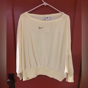 NWT Nike batwing sleeve boatneck terry cloth sweatshirt
